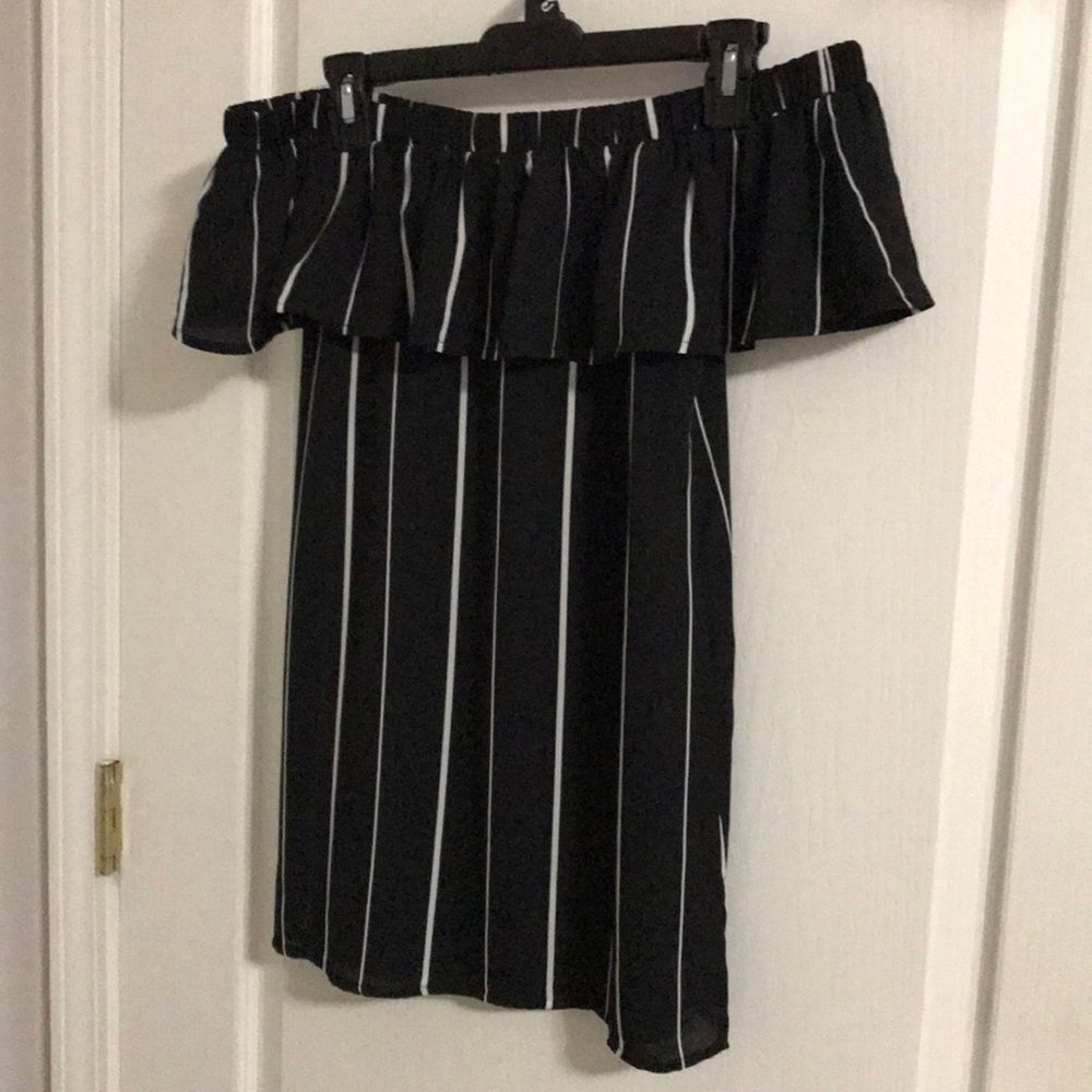 Striped Off The Shoulder Dress